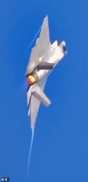 Archive footage shows F-35 flying at terrifying angle