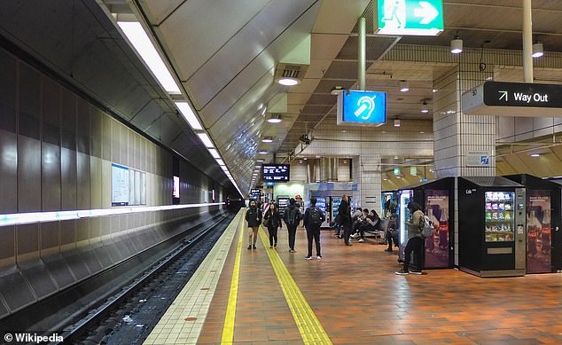 Police confirmed to Daily Mail Australia that the same group of girls had been involved in an alleged robbery at Melbourne Central Railway just 25 minutes before the McDonalds incident.  Pictured: An image of Melbourne train station