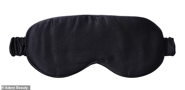 This is a silk sleep mask that is antibacterial and hypoallergenic and protects your eyes and skin care while you sleep