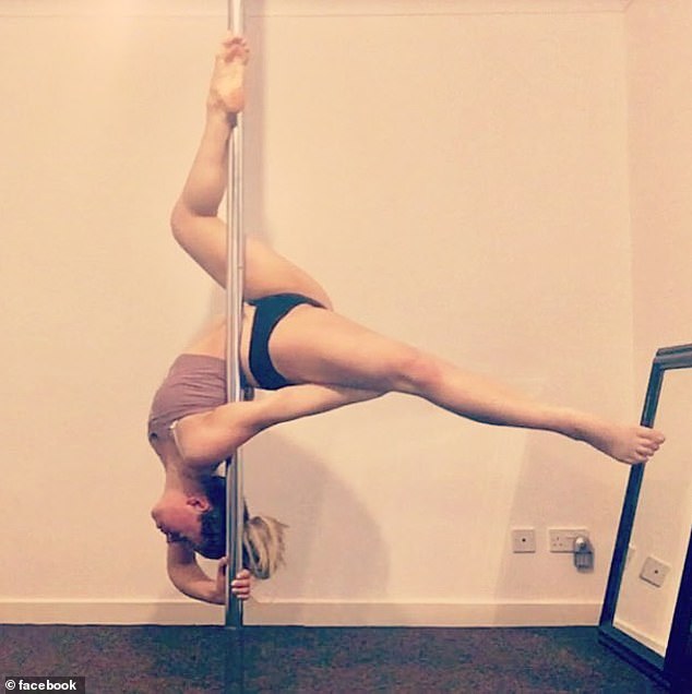 Liverpool-based Rowena, a passionate pole dancer (pictured above) described her work at the exhibition as 'a one-hour performance of mutual gazing with a partner as people pass through our naked bodies, as if it were a door to art'