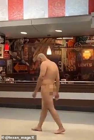 The man was walking around without clothes before police arrived