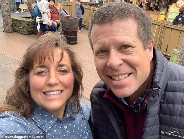 Jill also broke down in tears as she revealed the extreme measures Jim Bob (pictured with wife Michelle) took to cover up brother Josh's crimes