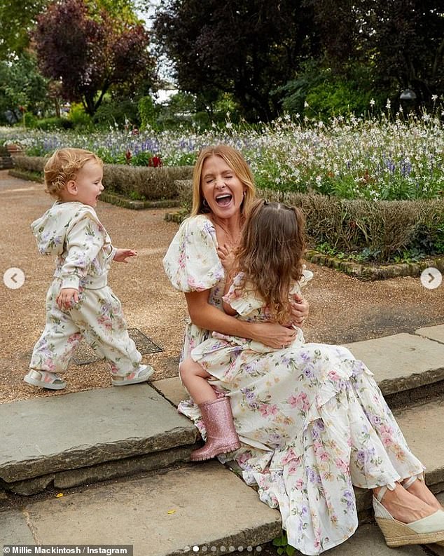 Mother: Millie said: 'The thought that she could possibly experience something similar to what I experienced adds so much anxiety' (pictured with Sienna and youngest daughter Aurelia, 21 months)