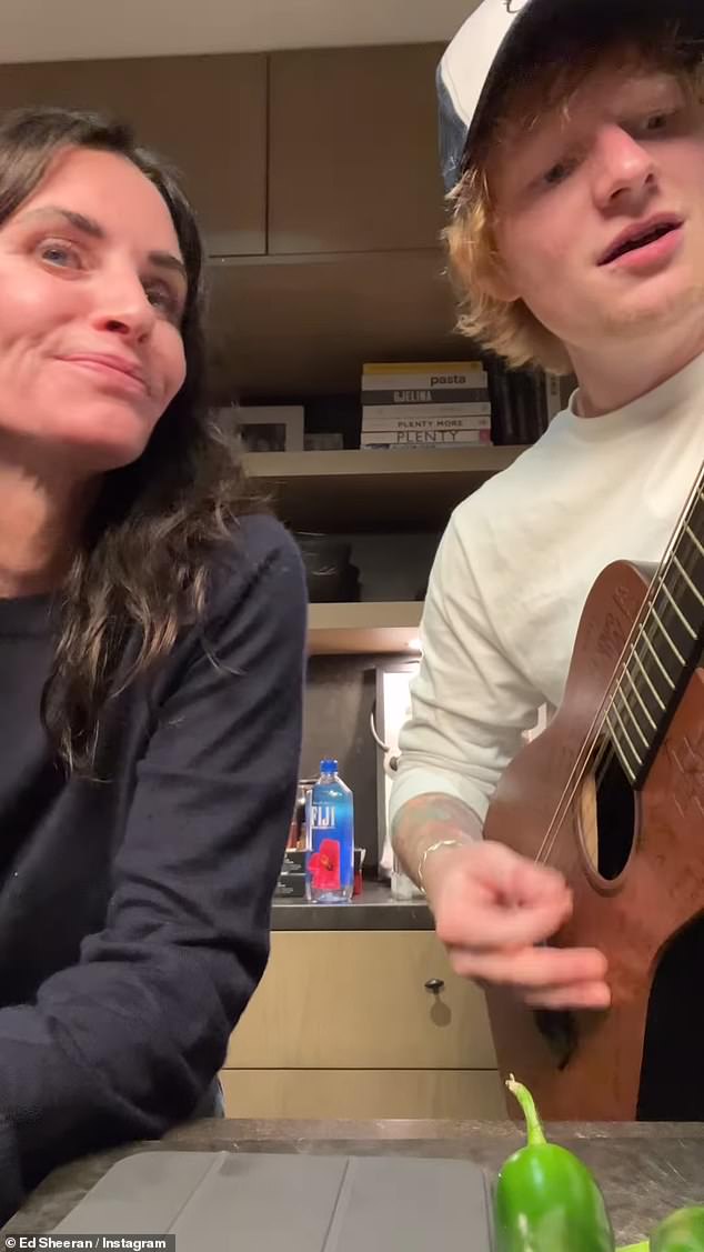 Inspiration: In the video, Ed, 32, takes out his guitar and his friend Courteney, 59, plays the song he called American Town