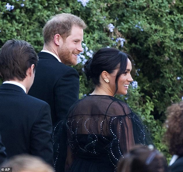 Guests: Royal couple Meghan and Harry attended Misha's wedding in Rome, although they only stayed in the city for 48 hours