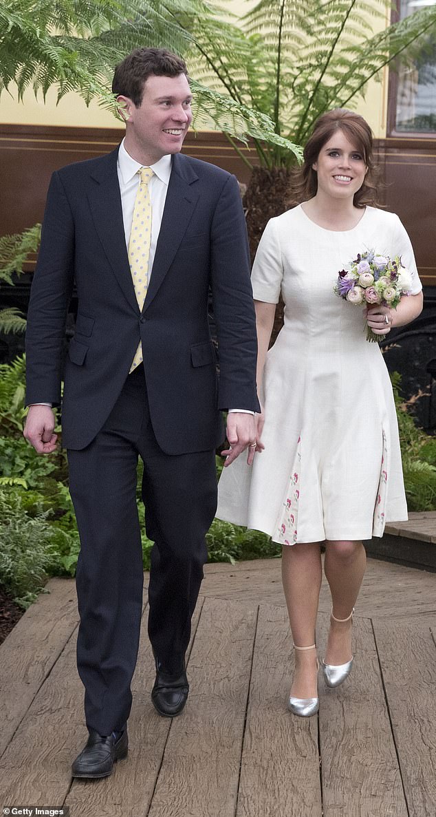 He has changed the name of his drinks company to AEB Consultants Ltd in tribute to the couple's sons – the initials stand for August and Ernest Brooksbank (pictured: the couple at the Chelsea Flower Show in 2016)