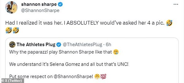 1695345692 104 Shannon Sharpe is hilariously snubbed by the paparazzi as Selena