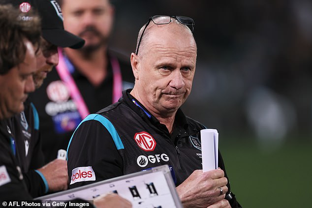 Port Adelaide coach Ken Hinkley is under pressure after the stacked Power side bowed out in straight sets in the 2023 AFL final