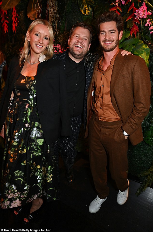 Friends: Actor Andrew Garfield was also at the event as he smiled alongside James and Julia in photos