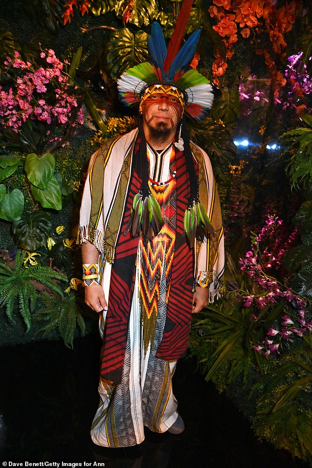 Inspiration: Chief Isku Kua, leader of the Yawanawa people, was also present as he works to support reforestation