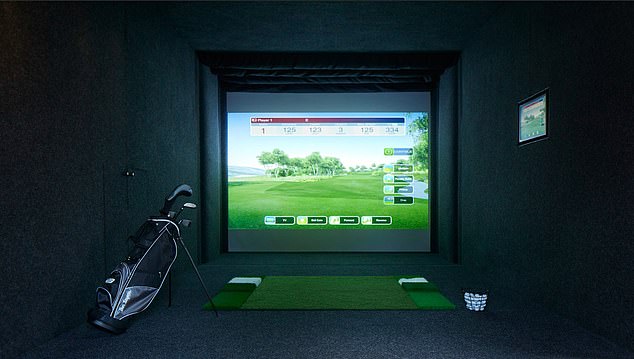 The golf simulator allows players to choose from several courses, including Gleneagles, making it an excellent option for indoor entertainment