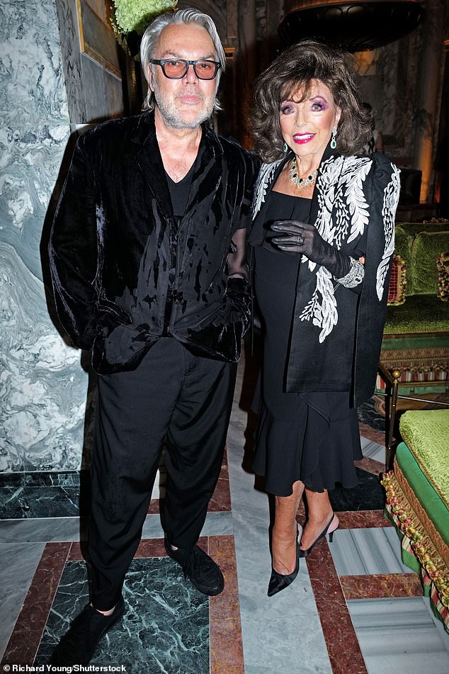 Brave: David Downton looked smart in a velvet blazer and loose-fitting trousers