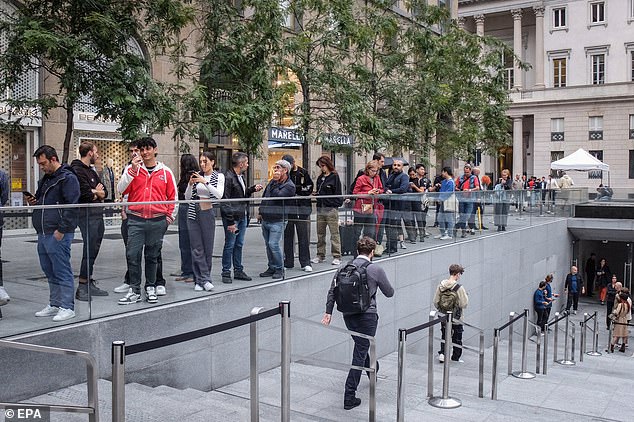 ITALY: Milan was one of the cities packed with Apple superfans early this morning