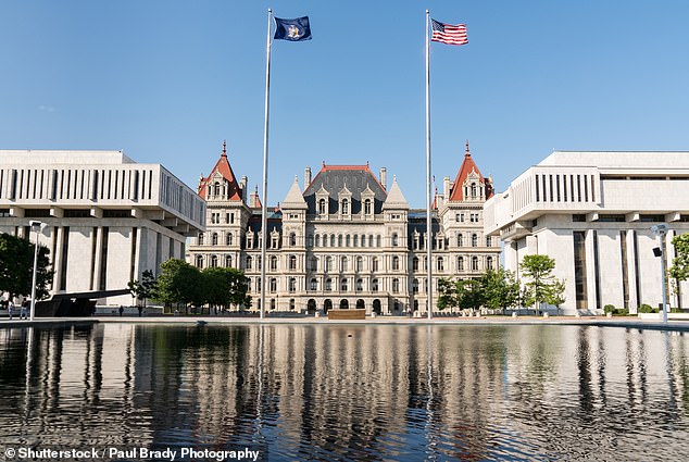 Above is the New York State Capitol building in Albany, which Lindsay says resembles a 