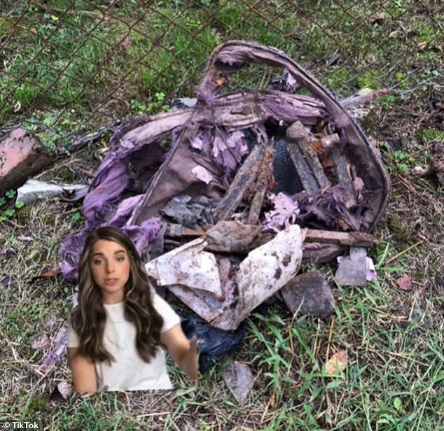 In the TikTok, she revealed the bag of bones that were eventually dug up, noting that the bag was shredded and the bones were old