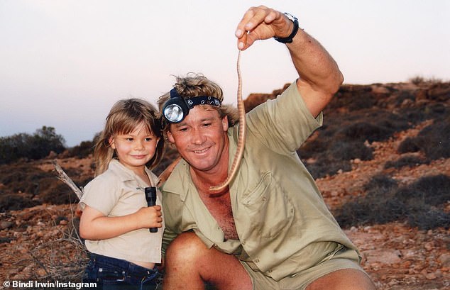 The 25-year-old wildlife warrior said this week that she carries that connection with her to this day.  Pictured with her father Steve