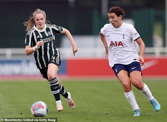 The former Rangers player (left) received her international call-up in April and scored on her debut