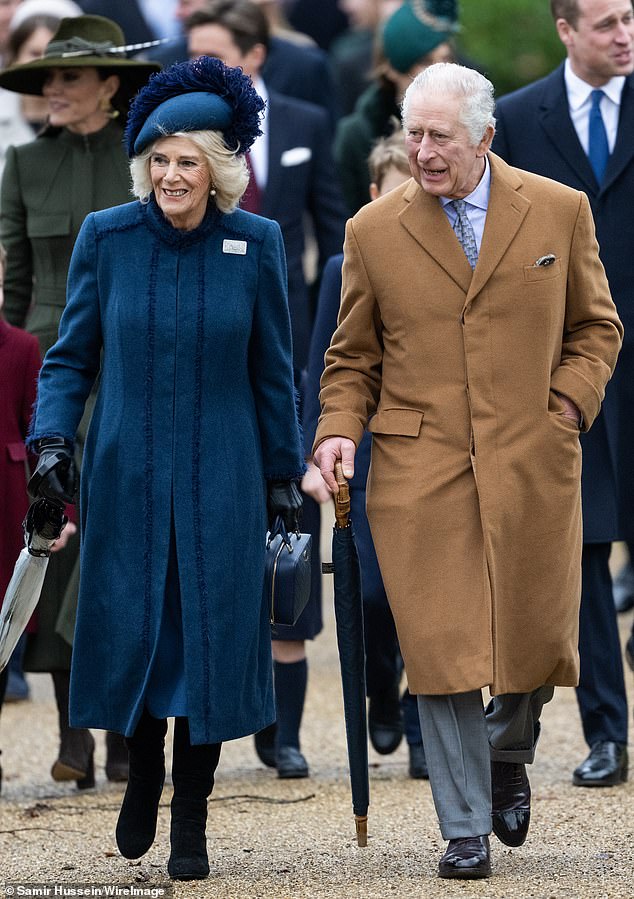 The Queen first debuted the brooch on Christmas Day 2022 during her first appearance at Sandringham since becoming Queen