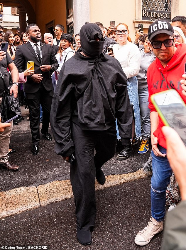 Covered-up: Kanye kept himself hidden