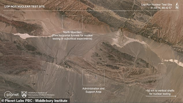 Increased activity has also been observed at China's Lop Nur test site, located in western China's Xinjiang province