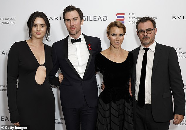 (L-R) Kasimira Wilding, Tarquin Wilding, Naomi Wilding and Anthony Cran attend the Elizabeth Taylor Ball