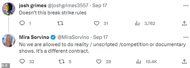 Mira previously emphasized that her place in the line-up did not violate the strike rules