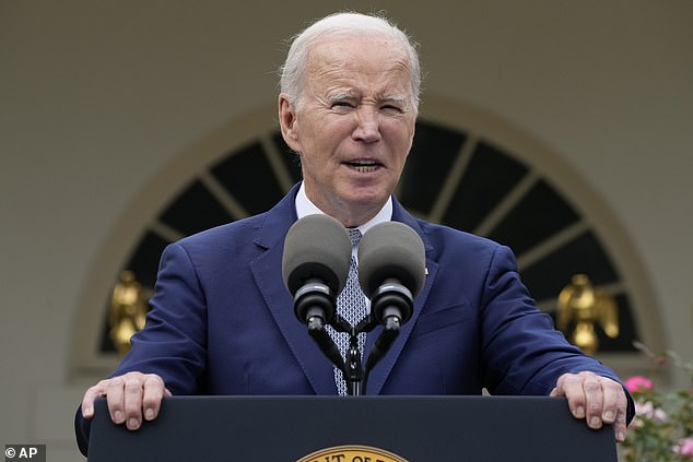 President Joe Biden speaks at a gun safety event on Friday.  On Wednesday, he repeated the same story twice at a fundraiser in New York City, where there were no cameras in the room but was attended by a small group of journalists covering him.