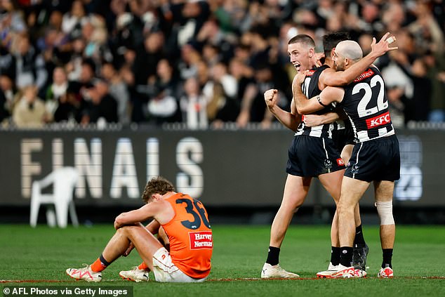 GWS players were left shattered after leading for most of the match but ultimately losing by one point in the final quarter