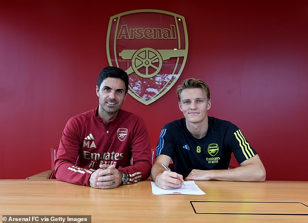 Arteta has been given a boost as captain Martin Odegaard has signed a new five-year contract