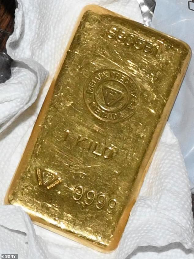 Authorities found two one-kilogram gold bars and eleven one-ounce gold bars in Menendez's home during a search in June 2022.  The gold bars were part of the hundreds of thousands of bribes the couple allegedly accepted