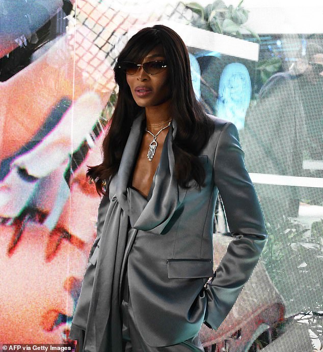 Arrival: Naomi Campbell sat in the star-studded front row