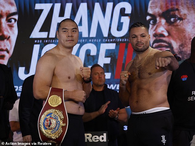 Joe Joyce (right) will then take on Zhilei Zhang (left) in a rematch from earlier this year