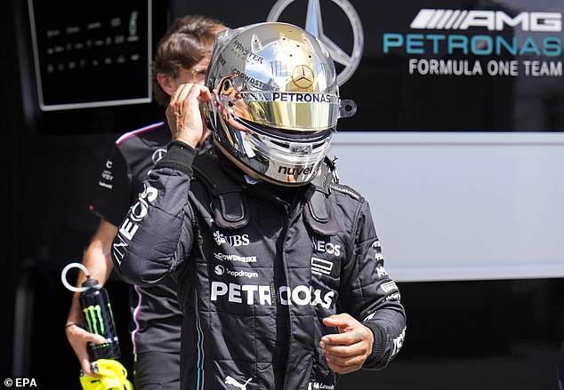 Hamilton has his own fashion brand and the custom design even has a light-up visor