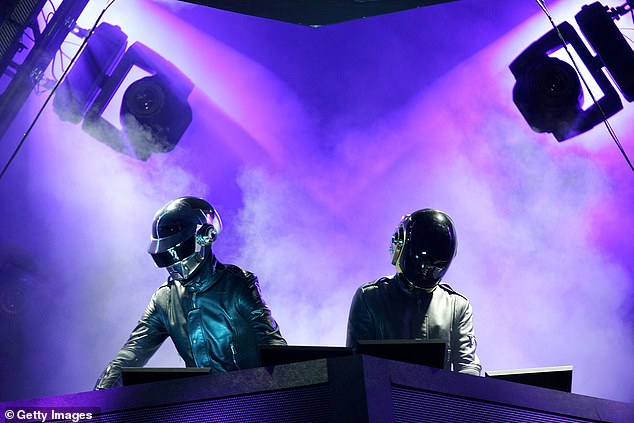 The unique helmet has been compared to former dance duo Daft Punk (pictured in 2006)