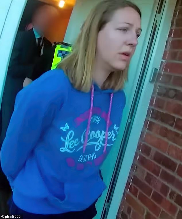 Lucy Letby is arrested at her home here in June 2018