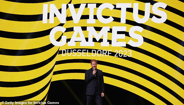 Prince Harry, Duke of Sussex, delivers a speech at the closing ceremony of the Invictus Games