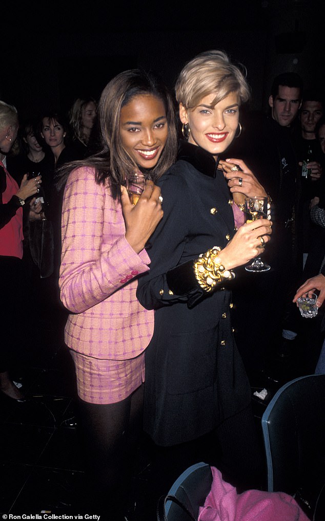 Decades-long friendship: the pair are part of the 1990s supermodel gang (pictured in 1990)