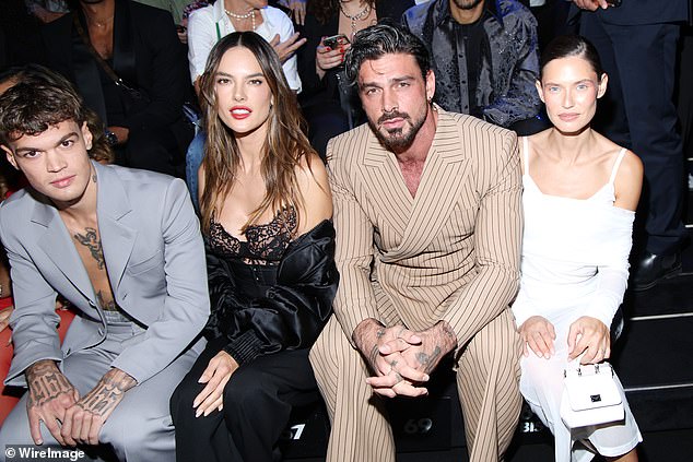 Frow: Alessandra joined Blanco, Michele Morrone and Bianca Balti as she socialized in the front row