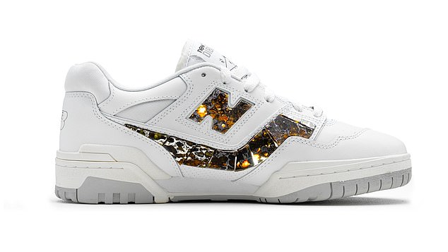 Yours for £10,000: the New Balance Dibiasky 550 trainers, which contain real meteorite