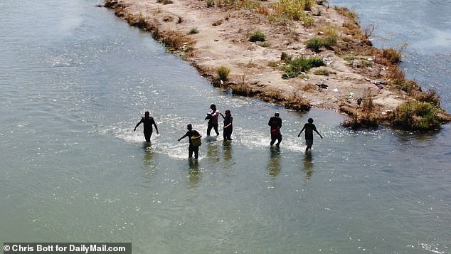 Last month, Border Patrol figures for the Rio Grande Valley sector – which includes Eagle Pass (pictured) – showed that 46,536 migrants had been apprehended in the area.