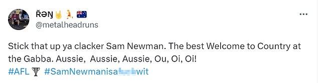 The rapturous reception of the Welcome to Country did not go unnoticed, with many taking the opportunity to criticize Newman online for his failed attempt to avoid the ceremony.