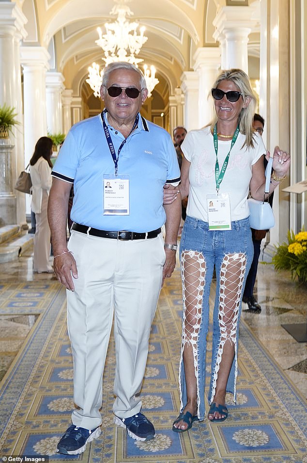 Senator Bob Menendez, 69, and wife Nadine, 56, in Cernobbio, Italy earlier this month