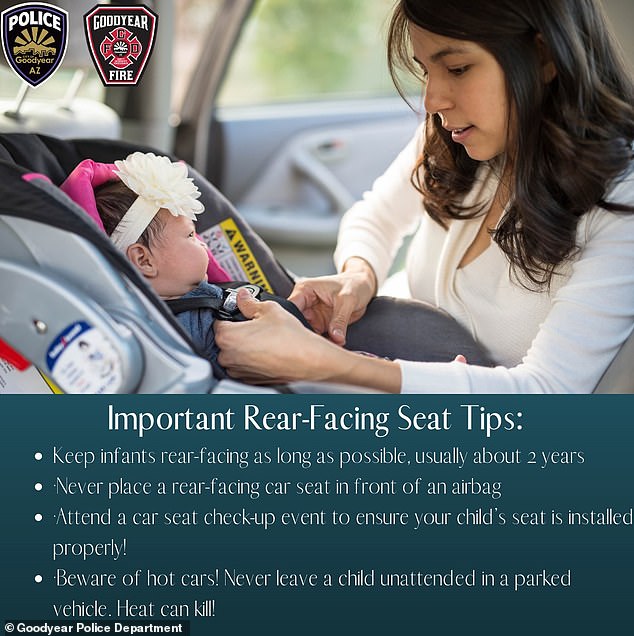 The Goodyear Police Department has been promoting proper car seat use and child safety tips on social media over the past week