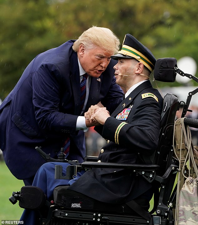 A bombshell report claims that after Trump warmly greeted the Army captain, he berated Milley for inviting the disabled war hero, saying, “Why do you bring people like that here?  No one wants to see that, the injured.