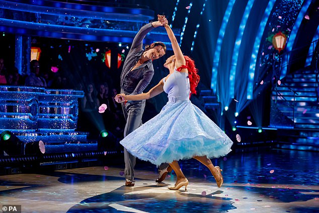 Amazing: The EastEnders actor performed a foxtrot with the red head as they flew across the dance floor to McFly's All About You