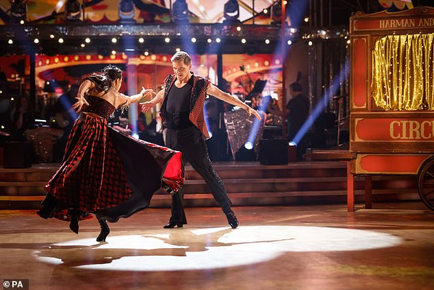 Flawless: The actor, 50, was named 'the one to beat' by judge Shirley Ballas after performing an outstanding pasodoble with dance partner Katya Jones