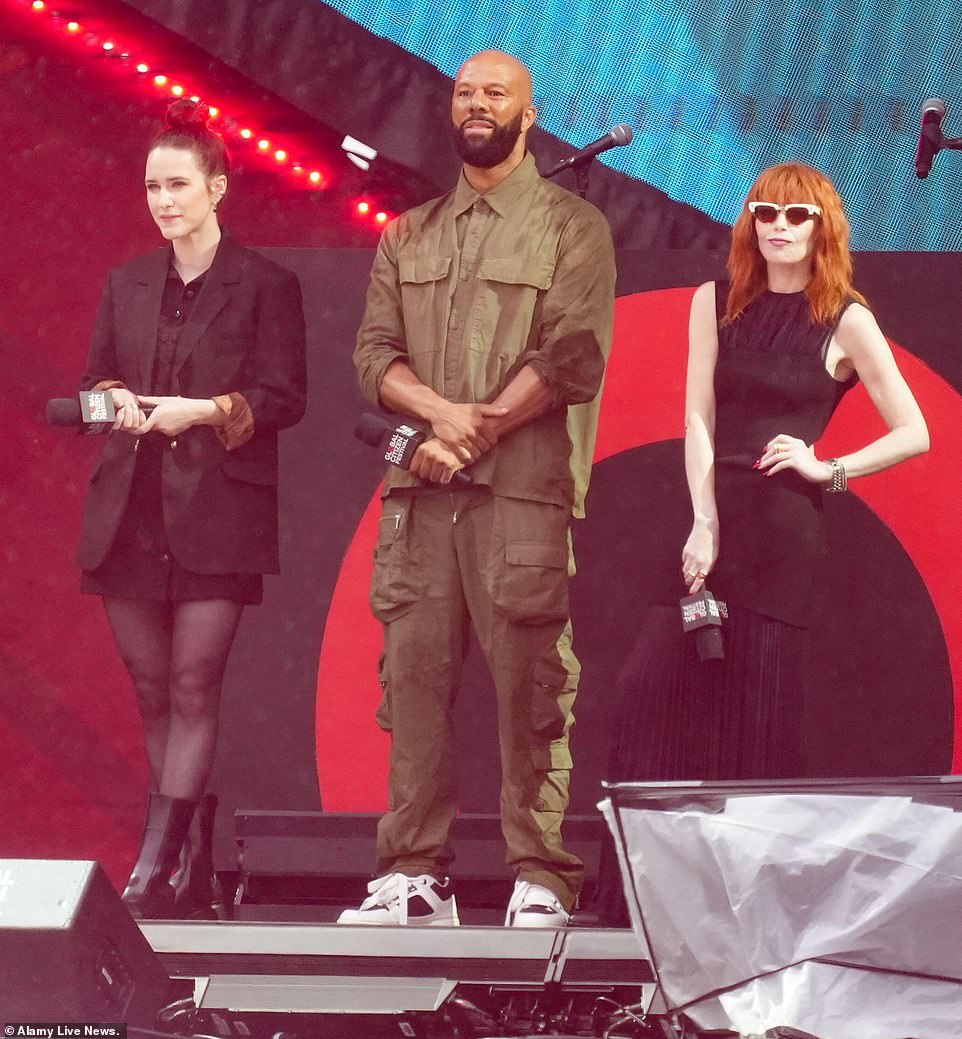 Company: Common was joined by actress Natasha Lyonne during a moment of the show