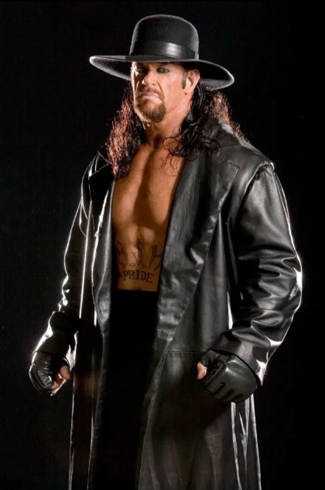 Character: For years he dominated the WWE ring as The Undertaker and cut a sinister figure with his long leather jacket, wide-brimmed hat and menacing gaze