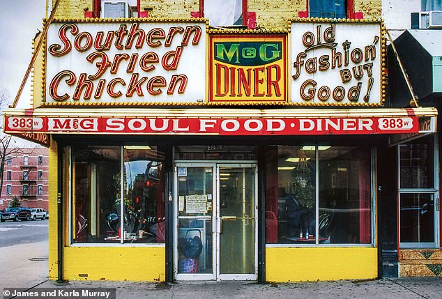 M&G Soul Food Diner at West 125th Street and Morningside Avenue in Harlem.  Pictured in 2007. The soul food establishment closed in 2008