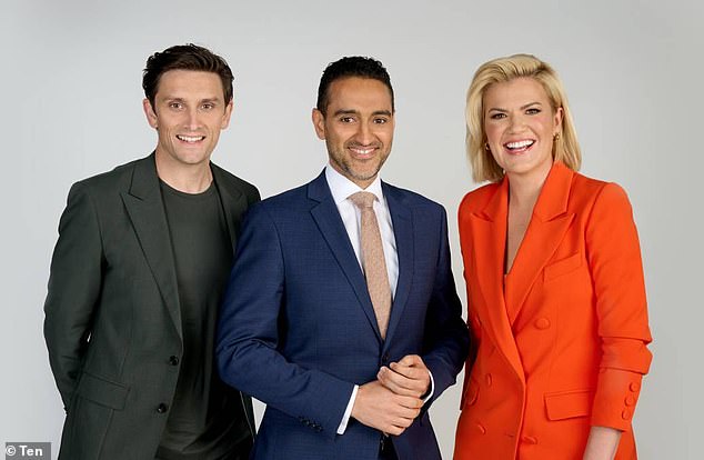 “There was a wide variety of panellists, guests and presenters, so I can understand the criticism people have when they disagree with their values,” the former Triple J presenter said.  (L-R: Sam Taunton, Waleed Aly, Sarah Harris from the project)